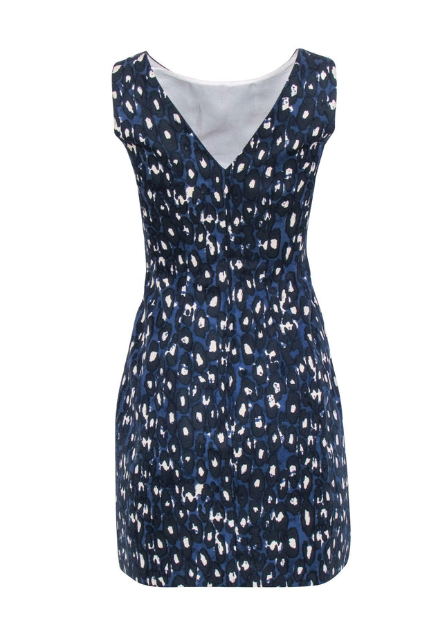 Current Boutique-Kate Spade - Sleeveless Navy Leopard Print Mini Shift Dress Sz 2