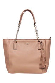 Current Boutique-Kate Spade - Tan Pebbled Leather Tote Bag w/ Chain-Link Handles