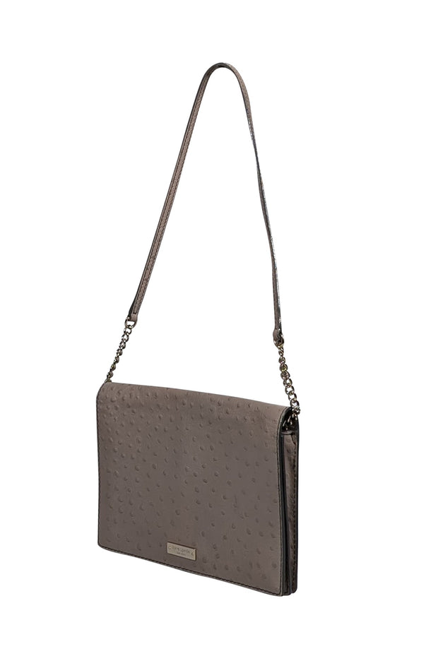 Current Boutique-Kate Spade - Taupe Textured Leather Shoulder Bag