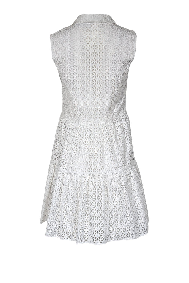 Current Boutique-Kate Spade - White Eyelet Lace Quarter Button Front Dress Sz S