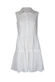 Current Boutique-Kate Spade - White Eyelet Lace Quarter Button Front Dress Sz S