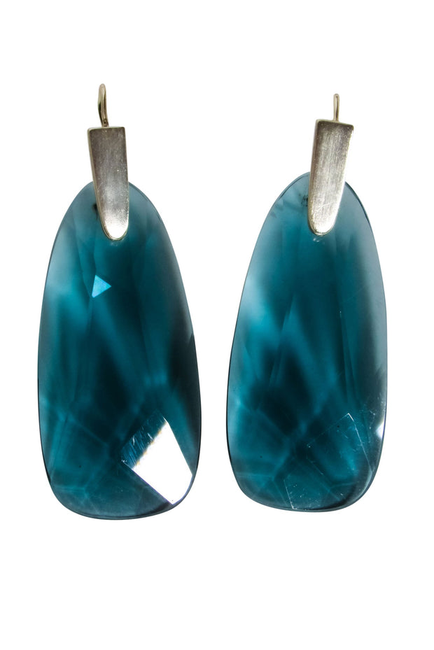 Current Boutique-Kendra Scott - Dark Teal Dangle Earrings