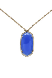 Current Boutique-Kendra Scott - Gold Chain w/ Blue Pendant Necklace