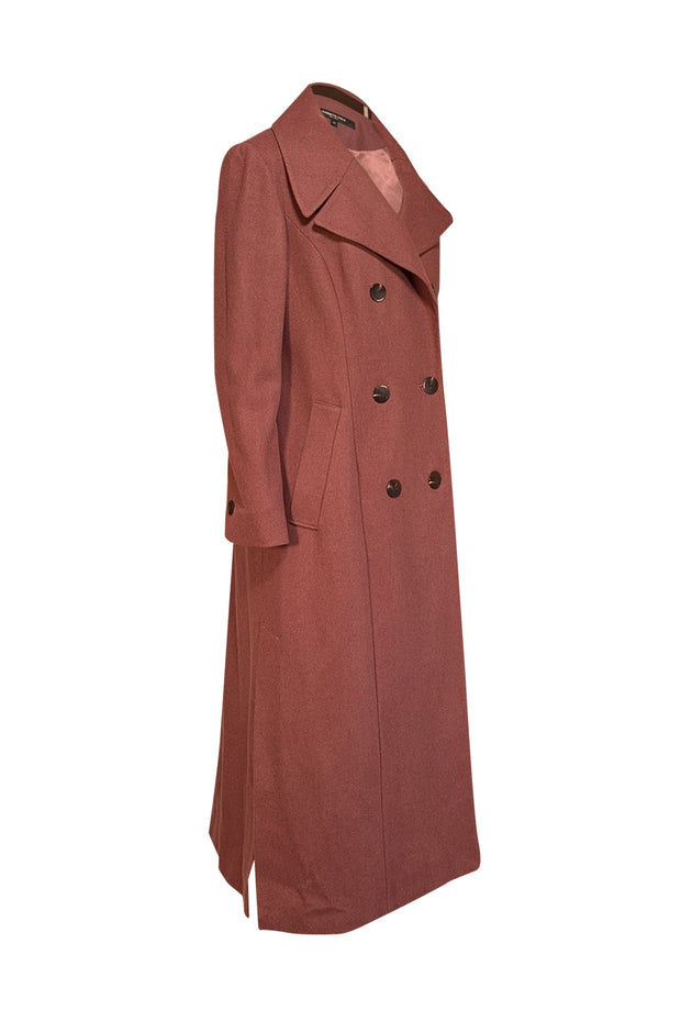 Current Boutique-Kenneth Cole - Mauve Wool Blend Double Breasted Coat Sz 12