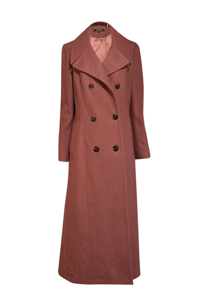 Current Boutique-Kenneth Cole - Mauve Wool Blend Double Breasted Coat Sz 12