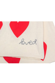 Current Boutique-Kerri Rosenthal - Cream w/ Large Red Hearts Scarf