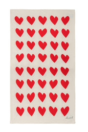 Current Boutique-Kerri Rosenthal - Cream w/ Large Red Hearts Scarf