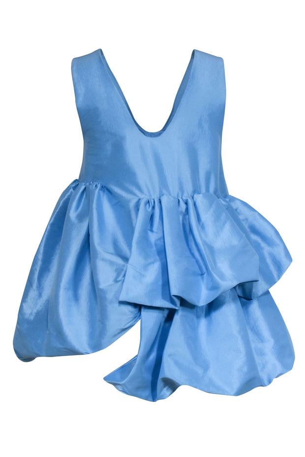 Current Boutique-Kika Vargas - Light Blue Ruffled Puff Mini Dress Sz M