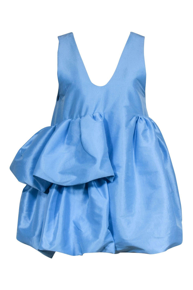 Current Boutique-Kika Vargas - Light Blue Ruffled Puff Mini Dress Sz M