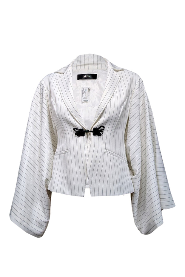 Current Boutique-Kim Shui - Ivory Pinstriped Blazer Sz M