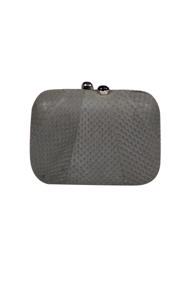 Current Boutique-Kotur - Grey Textured Snakeskin Mini Clutch