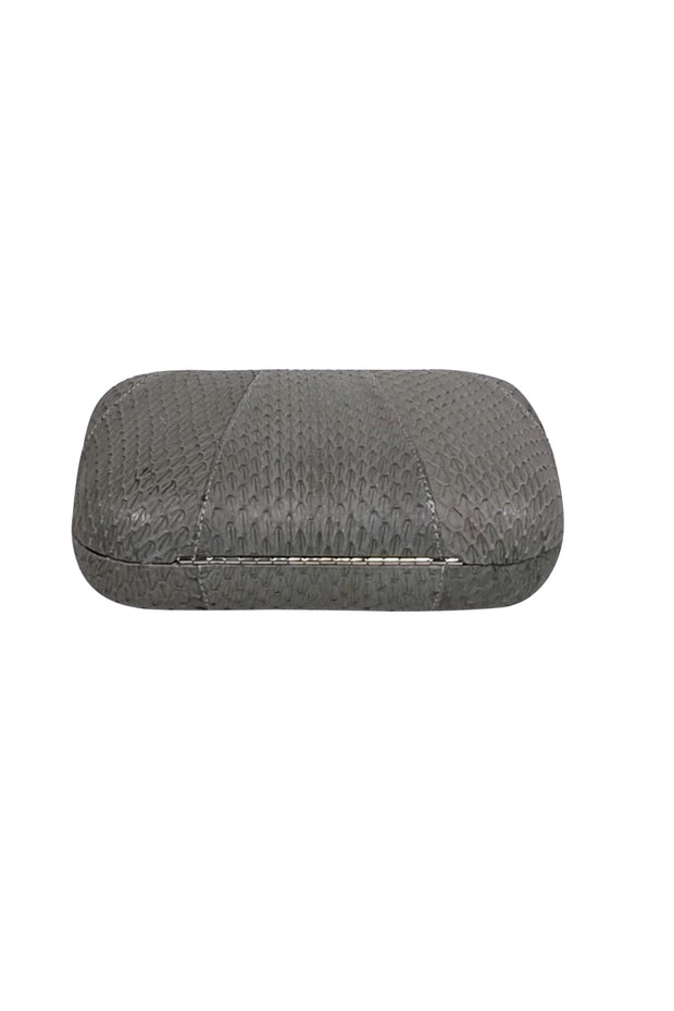 Current Boutique-Kotur - Grey Textured Snakeskin Mini Clutch