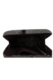 Current Boutique-Kotur - Grey Textured Snakeskin Mini Clutch