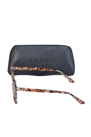 Current Boutique-Krewe - Brown & Tan Print Round "Collins" Sunglasses