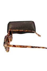 Current Boutique-Krewe - Brown & Tan Print Round "Collins" Sunglasses