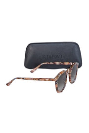 Current Boutique-Krewe - Brown & Tan Print Round "Collins" Sunglasses