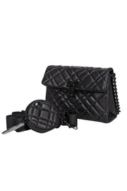 Current Boutique-Kurt Geiger - Matte Black Quilted Mini Brixton Lock Bag