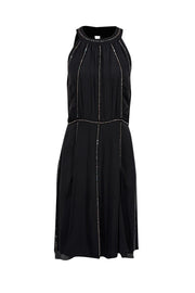 Current Boutique-L'Agence - Black Silk Studded Car Wash Hem Dress Sz 6