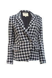 Current Boutique-L'Agence - Black & White Houndstooth Patterned Blazer Sz 6