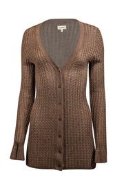 Current Boutique-L'Agence - Moss Brown Cable Knit Cardigan Sz S