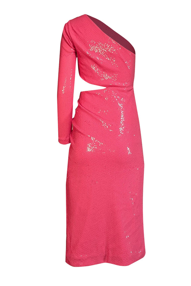 Current Boutique-L'Agence - Pink Sequined One Shoulder Dress Sz 2