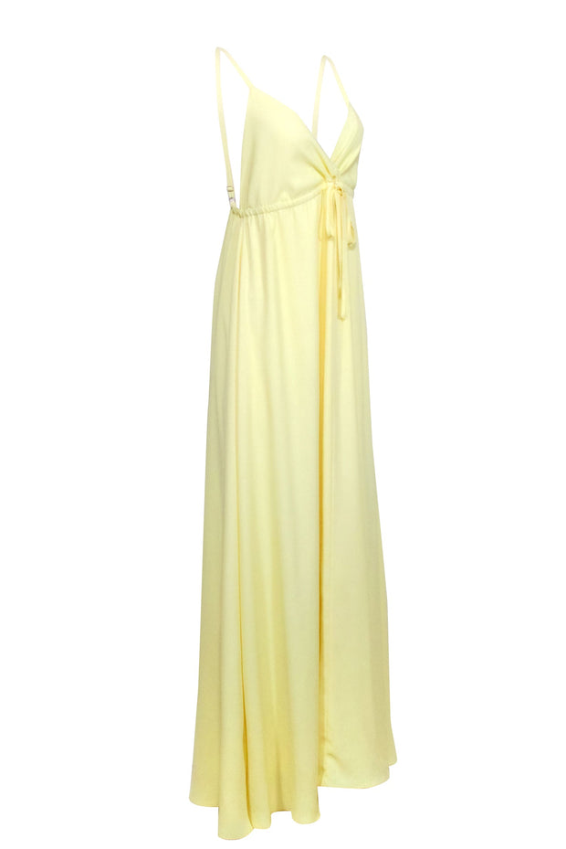 Current Boutique-L'Agence - Yellow Sleeveless Drawstring Waist Maxi Dress Sz L