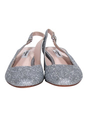 Current Boutique-L.K.Bennett - Silver Glitter Slingback Heels Sz 8