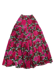 Current Boutique-La DoubleJ - Pink, Red, White, & Green Floral Maxi Skirt Sz S