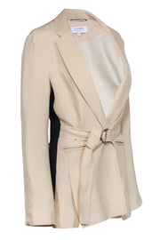 Current Boutique-La Ligne - Beige Open Front Belted Blazer Sz 8