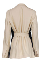 Current Boutique-La Ligne - Beige Open Front Belted Blazer Sz 8