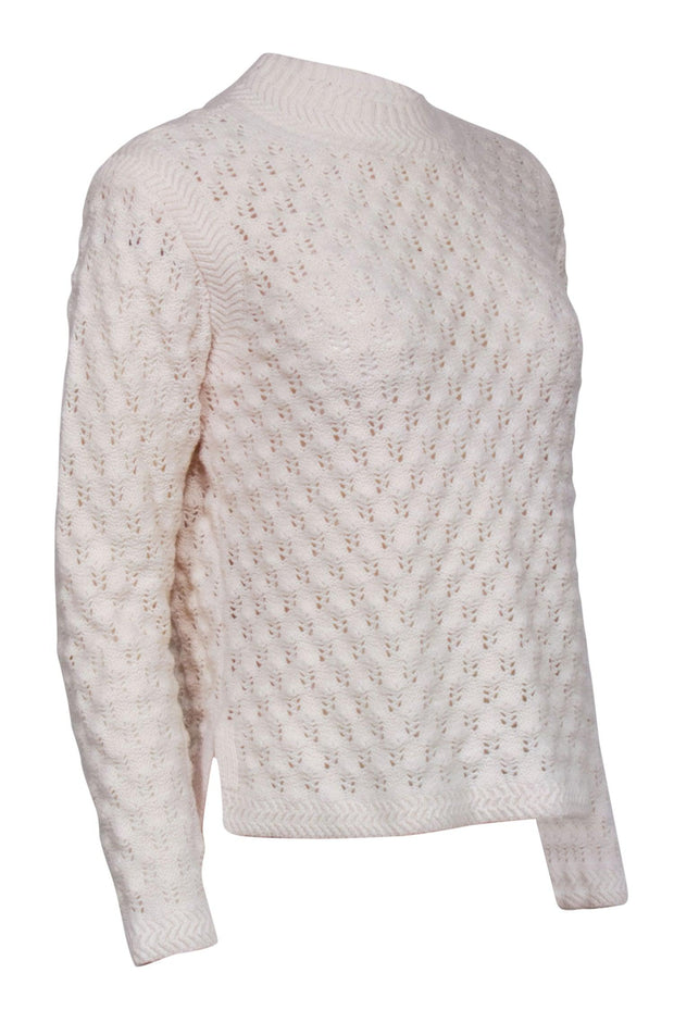 Current Boutique-La Vie Rebecca Taylor - Cream Knit Crewneck Sweater Sz S