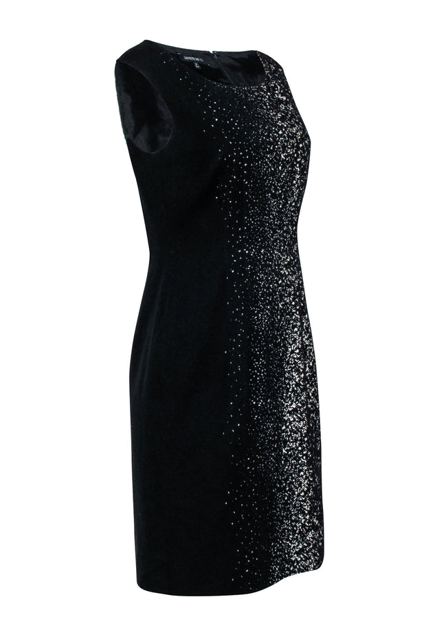 Current Boutique-Lafayette 148 - Black & White Speckled Ombre Sheath Dress Sz 6