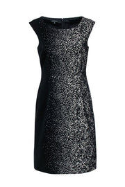 Current Boutique-Lafayette 148 - Black & White Speckled Ombre Sheath Dress Sz 6