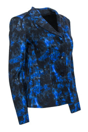 Current Boutique-Lafayette 148 - Blue & Black Swirl Print Sz 2