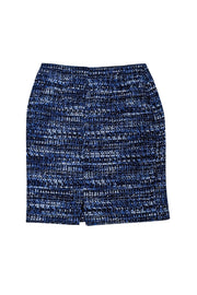 Current Boutique-Lafayette 148 - Blue & Black Tweed Pencil Skirt Sz 6