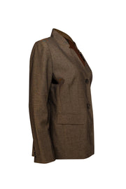 Current Boutique-Lafayette 148 - Brown w/ Bronze Wool Blend Blazer Sz 10