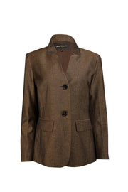 Current Boutique-Lafayette 148 - Brown w/ Bronze Wool Blend Blazer Sz 10