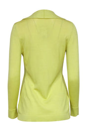Current Boutique-Lafayette 148 - Chartreuse Ruffle Collar Cardigan Sz S