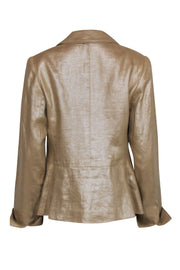 Current Boutique-Lafayette 148 - Gold Metallic Linen Blazer Sz 10