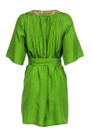 Current Boutique-Lafayette 148 - Green Beaded Tunic Dress Sz 4