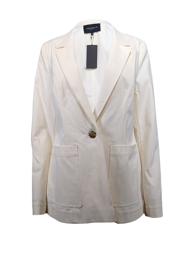 Current Boutique-Lafayette 148 - Ivory Single Button Blazer Sz 8