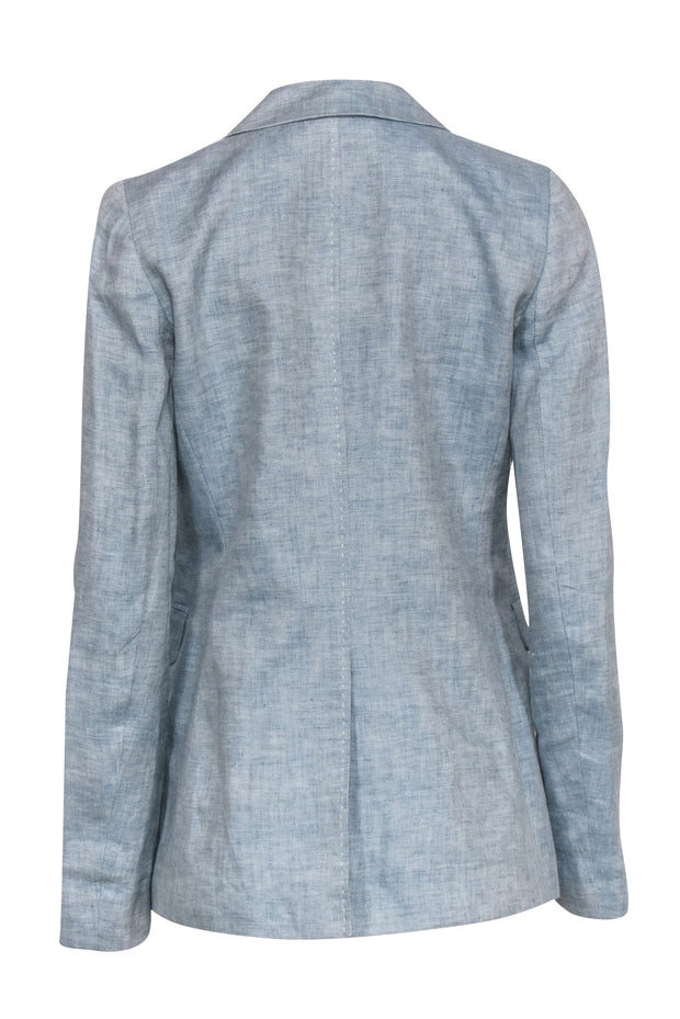 Current Boutique-Lafayette 148 - Light Blue Single Button Blazer Sz 2