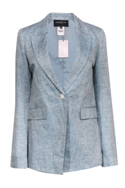 Current Boutique-Lafayette 148 - Light Blue Single Button Blazer Sz 2