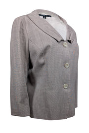 Current Boutique-Lafayette 148 - Light Brown Wool Blend Pleated Collar Blazer Sz 14