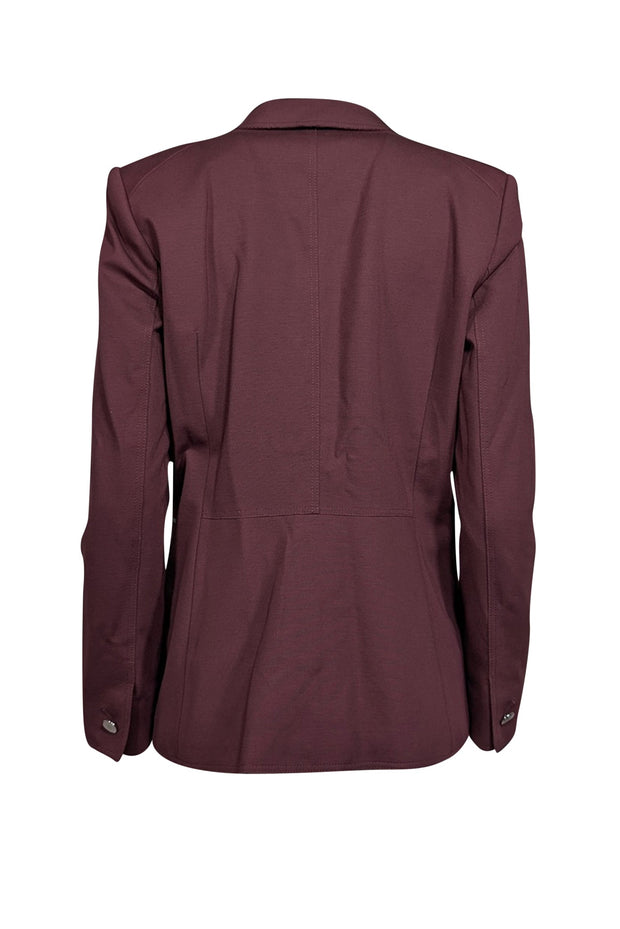 Current Boutique-Lafayette 148 - Maroon Zipper Pocket Blazer Sz 6