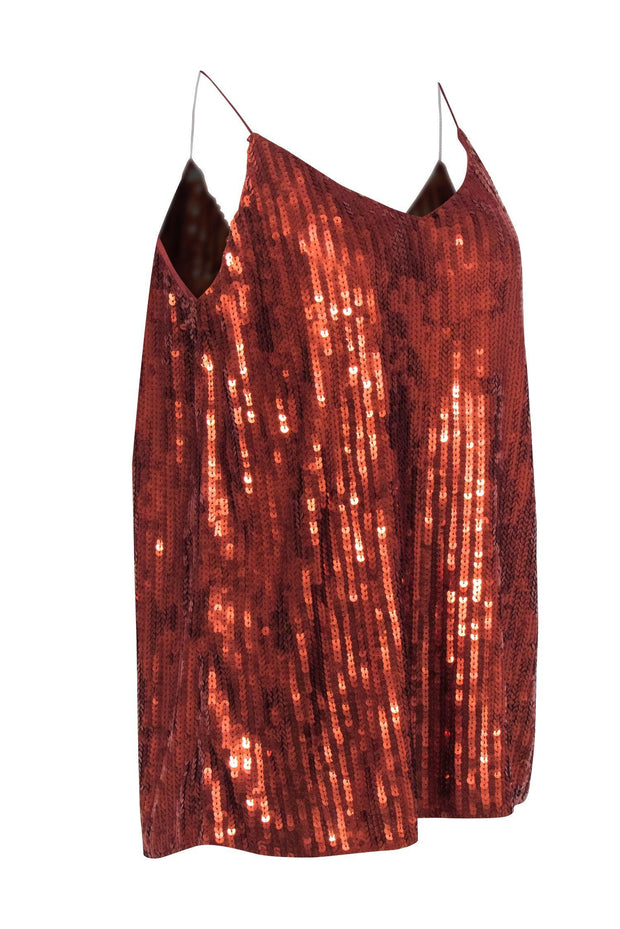 Current Boutique-Lafayette 148 - Rust Brown Sequin Tank Sz M