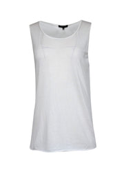 Current Boutique-Lafayette 148 - White Knit Sleeveless Tank Sz M