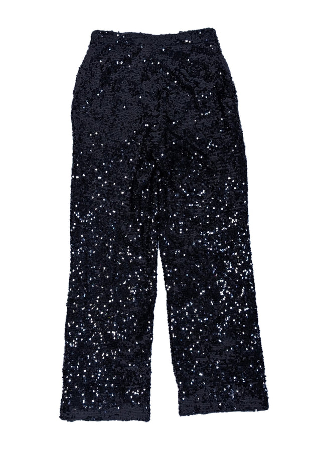 Current Boutique-Lapointe - Black Sequin Straight Leg Trousers Sz 4