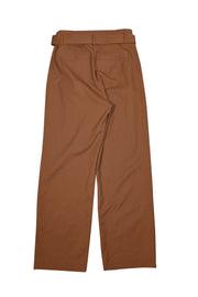 Current Boutique-Lapointe - Camel Brown Belted Straight Leg Wool Pants Sz 4