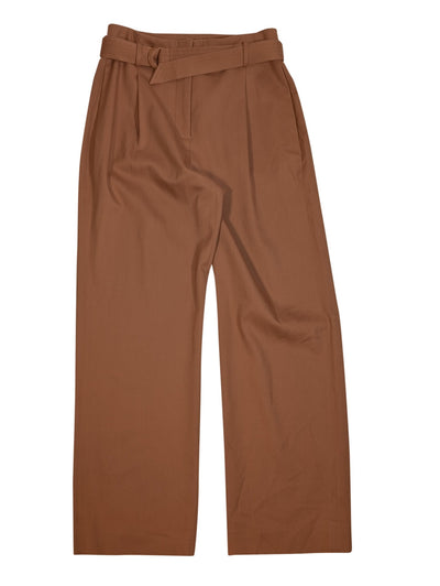 Current Boutique-Lapointe - Camel Brown Belted Straight Leg Wool Pants Sz 4